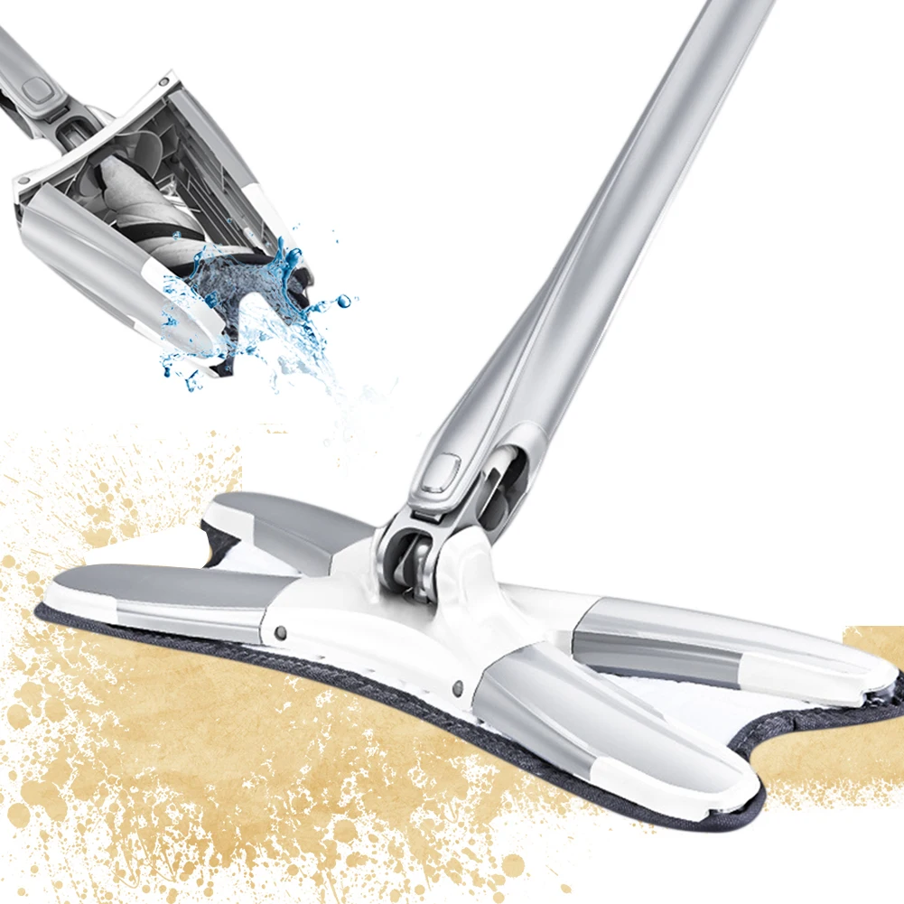 

X-Type Floor Mop With 6 PCS Cleaning Cloth Head Combination Wooden Floor Ceramic Tile Automatic Mop Dry Home Cleaning Tools