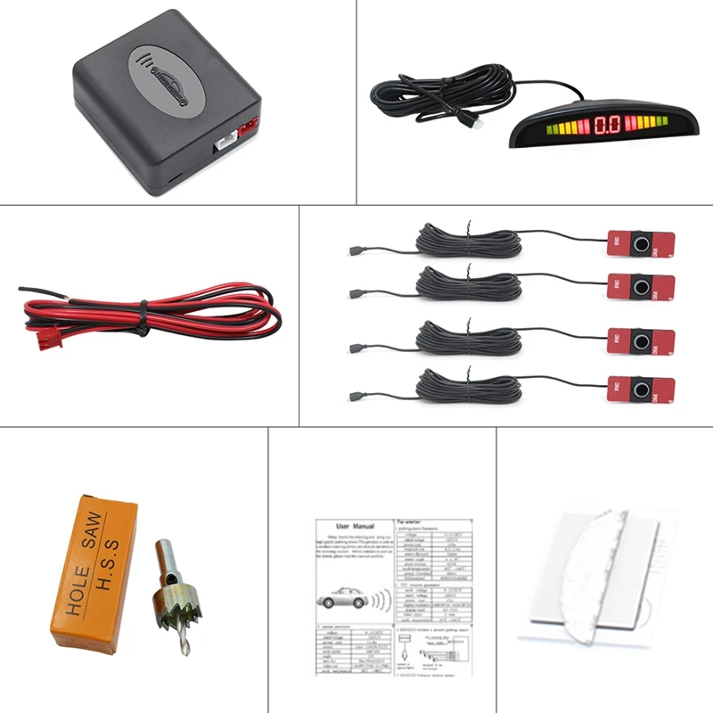 Автомобильный парктроник, парковочные датчики, светодиодный/lcd/Buzzer с 4 16,5 мм датчиками, обратный резервный дисплей, парковочный радар, монитор, детектор, система