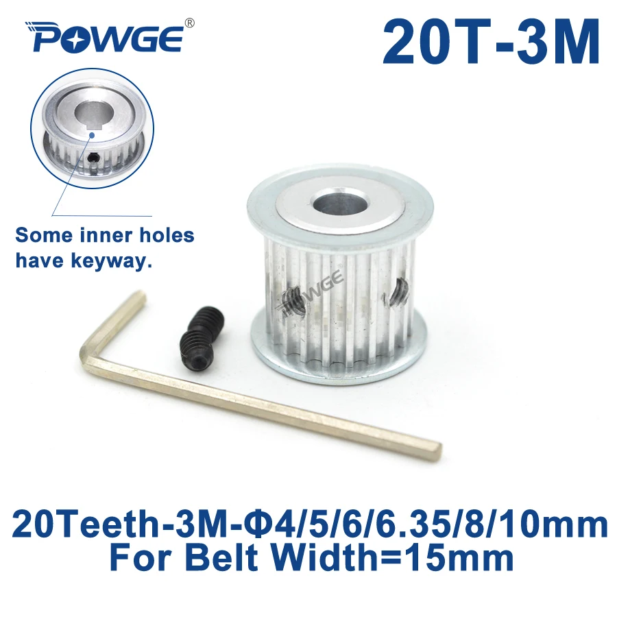 Fevas 6PCS/lot 3M 30 Teeth HTD 3M Timing Pulley Bore 8mm for Belt Width 10mm HTD3M Pulley CNC 3M 30Teeth 30T Bore Diameter: 8mm 