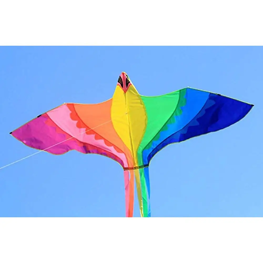 Phoenix Kite With Long Colorful Tail With Handle Line Outdoor Fun Kids Toy 