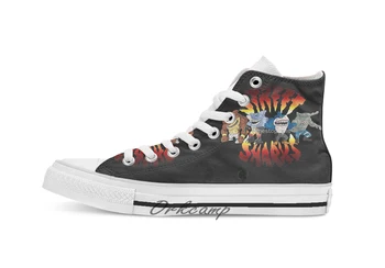 

Street sharks Custom Casual High Top lace-up Canvas shoes sneakers Drop shipping