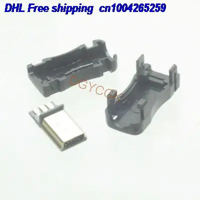 

DHL 500pcs Mini USB Plug Male Socket connector 5 Pin Plastic Shell for cable connector 22-ct