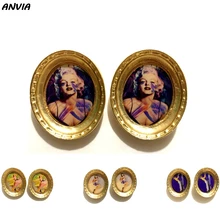 Американский Ретро журнал картина серьги гвоздики для женщин сексуальная Мэрилин Монро портрет фоторамка личность Brincos подарок для девочек