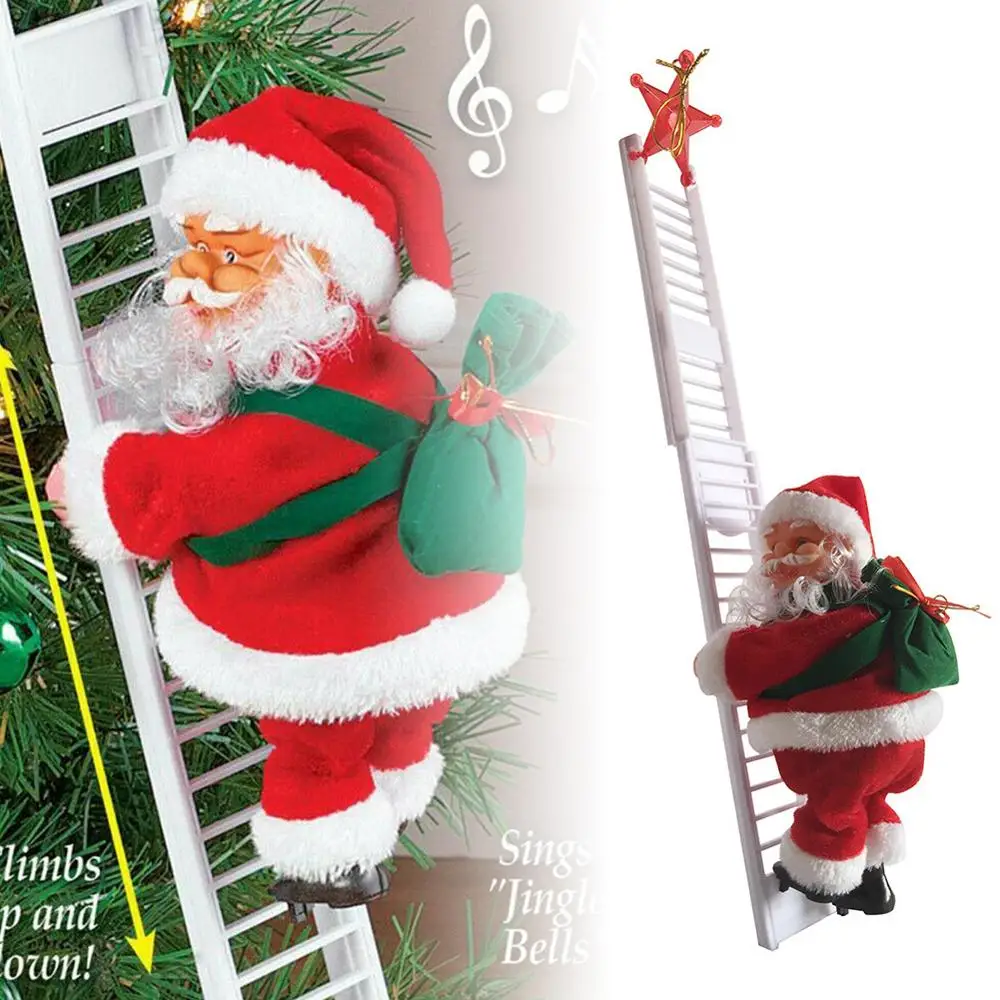 Музыкальная лестница для скалолазания Санта Рождественская Кукла Рождественская елка украшения подарки праздник вечеринка