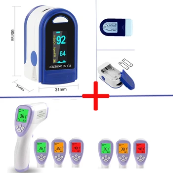 

Finger Oximeter Fingertip PulseOximeter Medical Equipment And Temperature Meter Instrument Non-contact IR Thermometer