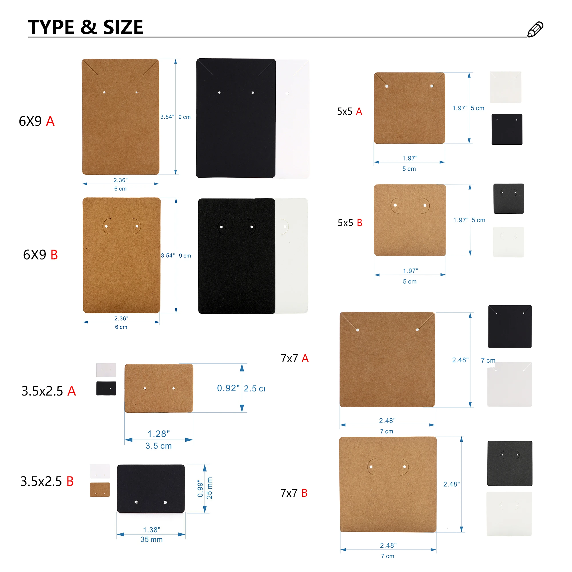 50pcs Opp 자기 접착 비닐 봉투 귀걸이 디스플레이 목걸이 쥬얼리에 대 한 카드 골 판지 종이 DIY 패키지 공급 만들기