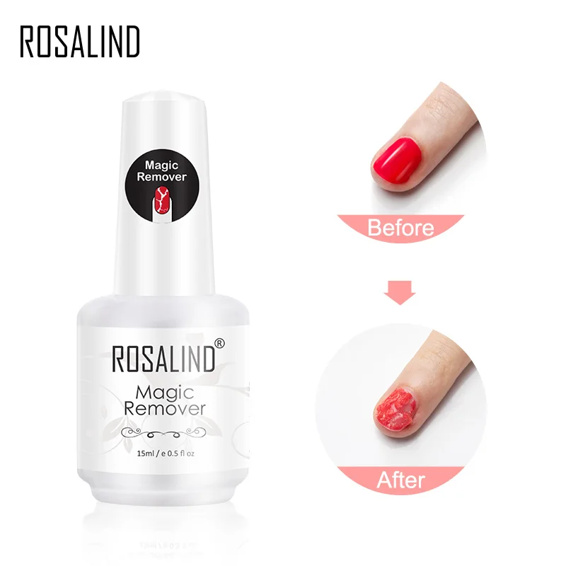 

ROSALIN Nail Gel Polish Magic Remover For Manicure Fast Clean Within 2-3 MINS UV Gel Nail Polish Remove Base Top Coat