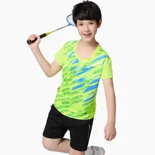 Детская рубашка для бадминтона, настольные теннисные майки, спортивные рубашки для мальчиков, быстросохнущая Детская рубашка, одежда, теннисная Детская кофта для бадминтона, шорты