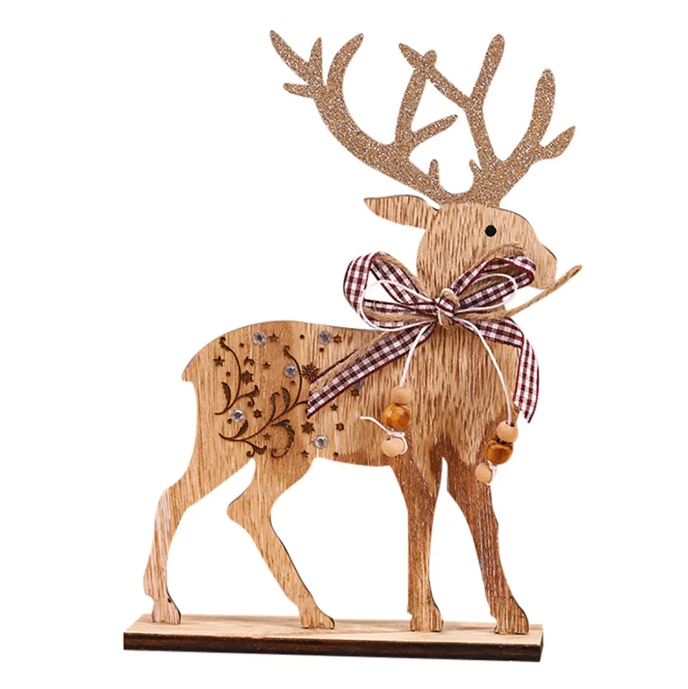 Christmas decoration for home wooden ornament elk gift window table simple decoration new year decor adornos navide os 30S11 (7)