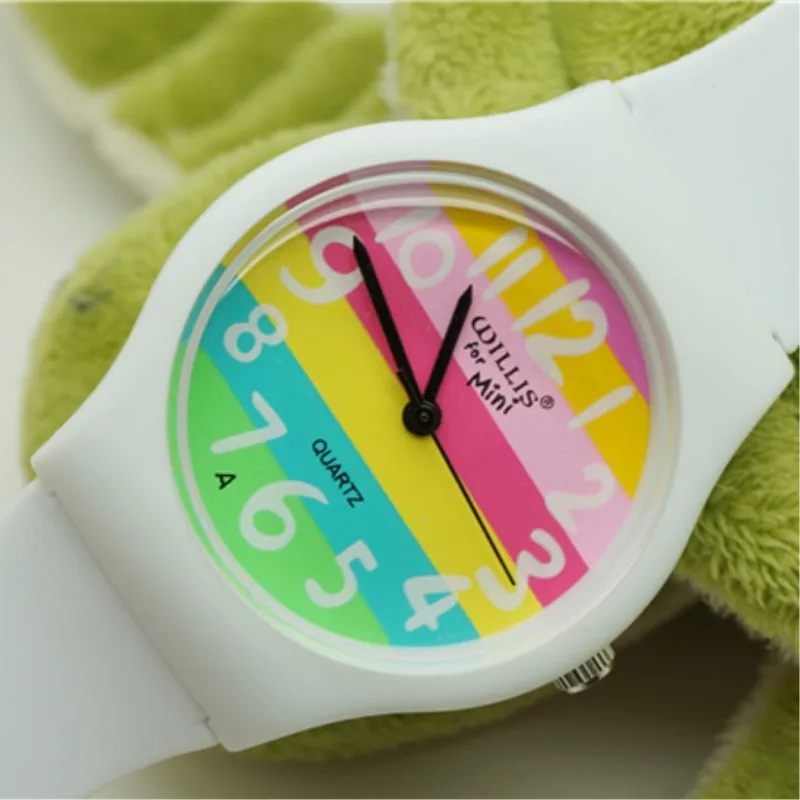 Уиллис мини Модная студенческая малыша Карамельный Цвет Аналоговые кварцевые наручные часы