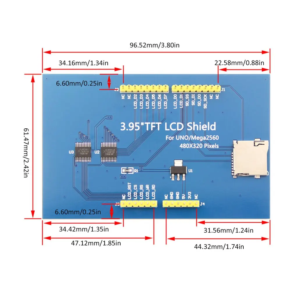 3,95 дюймовый TFT ЖК-дисплей сенсорный экран 480X320 CH340G МЕГА 2560 R3 плата для Arduino замена экрана