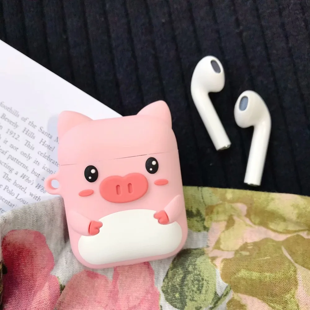 Чехол для Apple airpods чехол силиконовый чехол airpods чехол с брелок для ключей для Apple AirPods мультяшный наушник