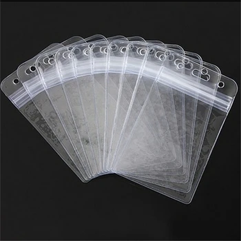

Hot sale 10Pcs Plastic Transparent Bank Credit Card Holders Badge holder Crystal Card Bus ID holders Without Lanyard