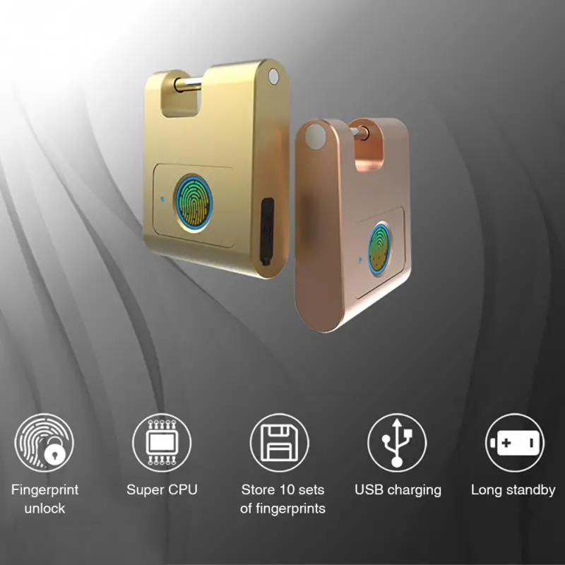 Замок с отпечатком пальца, Bluetooth, умный, без ключа, 360 градусов, для шкафа, общежития, навесной замок, для дома, USB, перезаряжаемый, Противоугонный, цинковый сплав