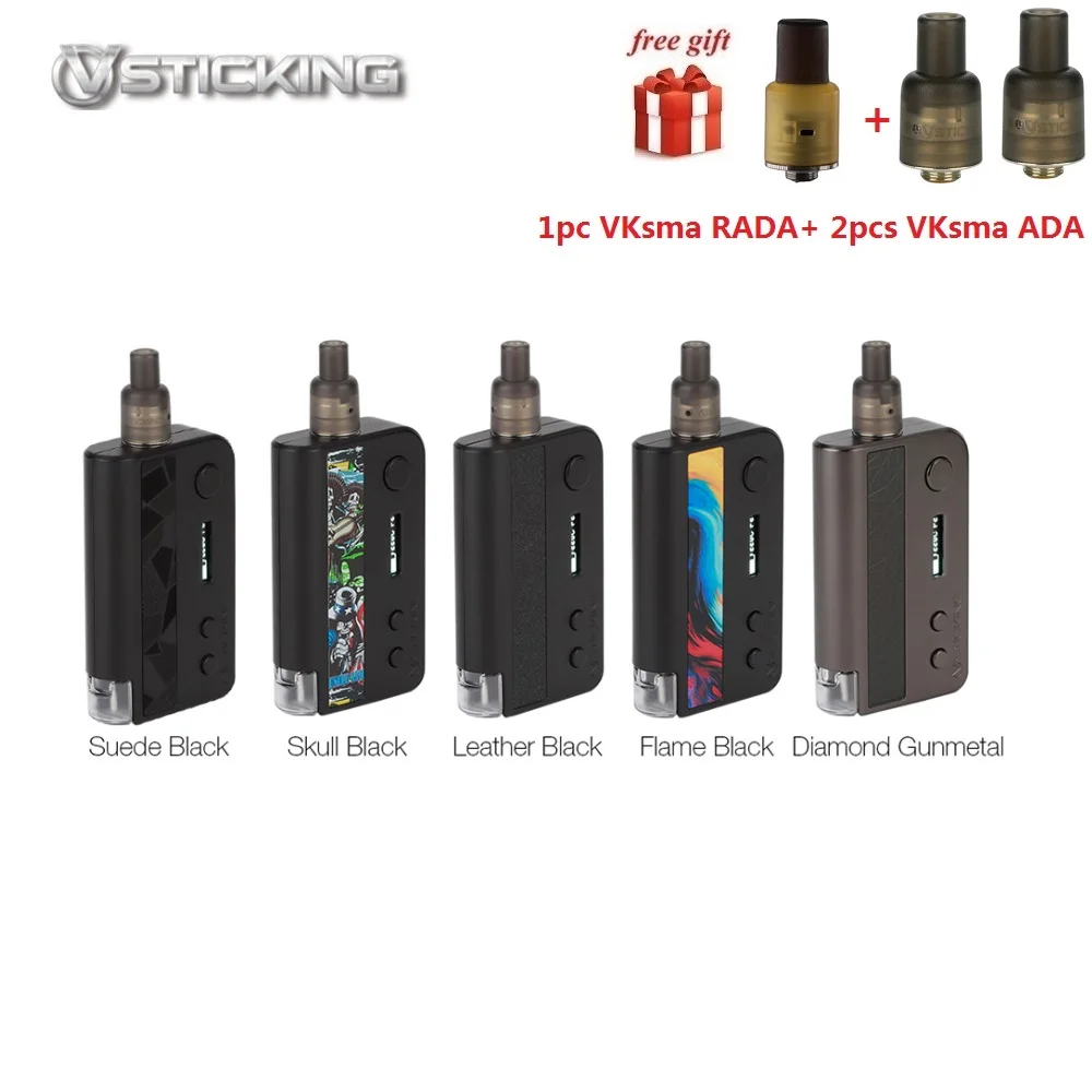 

Original Vsticking VKsma vape kit 1400mah battery 0.3ohm coils Electronic Cigarette Two Auto Driping Atomizers TC Kit Vaporizer