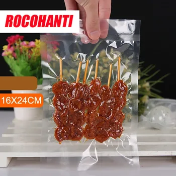 

100X Accept Custom Order Transparent PA Food Grade Plastic Bag Vacuum Storage Bag 16*24CM