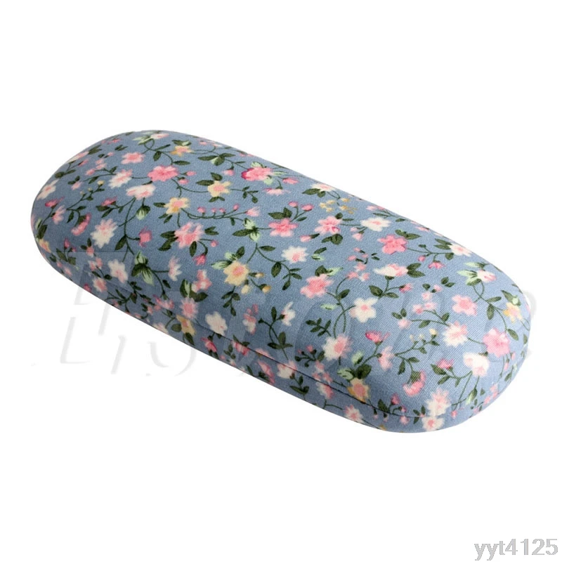 Light Blue Жесткие очки с цветами для хранения очков Чехол для очков коробка протектор держатель LX9E - Цвет: Light Blue