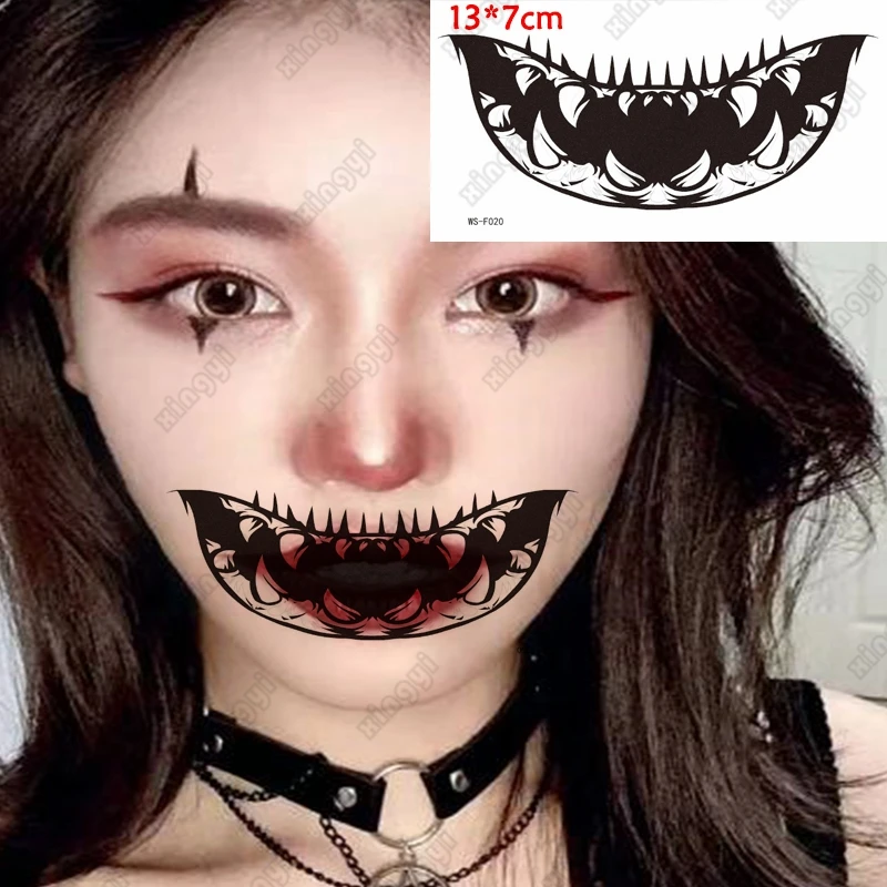 

Тату-наклейка на Хэллоуин, сексуальный страх, наклейка, Временные татуировки, реалистичные нетоксичные стойкие временные татуировки