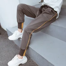 Girls Sports Pants Spring And Autumn New Style Middle And Large Children Harem Pants Western Style Autumn And Winter plus V