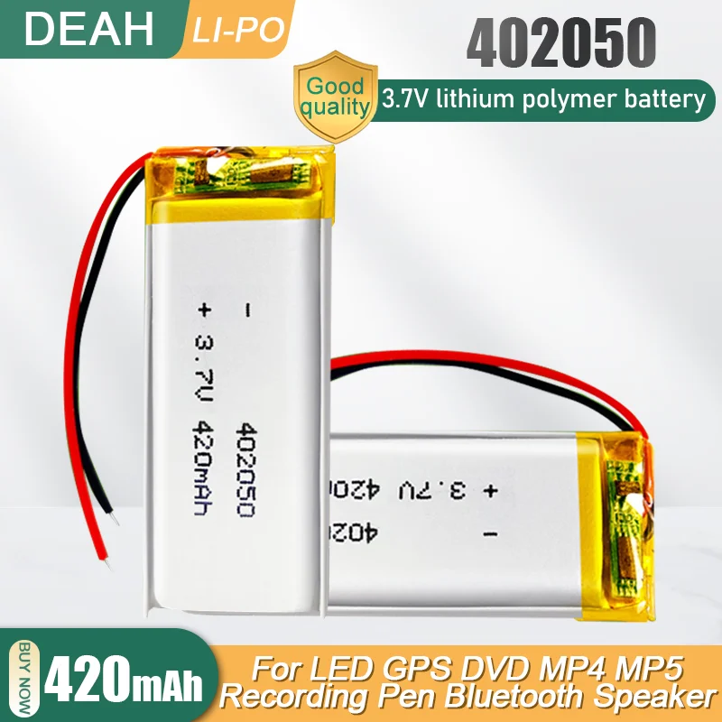 Литий-ионный аккумулятор 402050 3 7 в 420 мАч с печатной платой для MP3 MP4 DVR PSP GPS