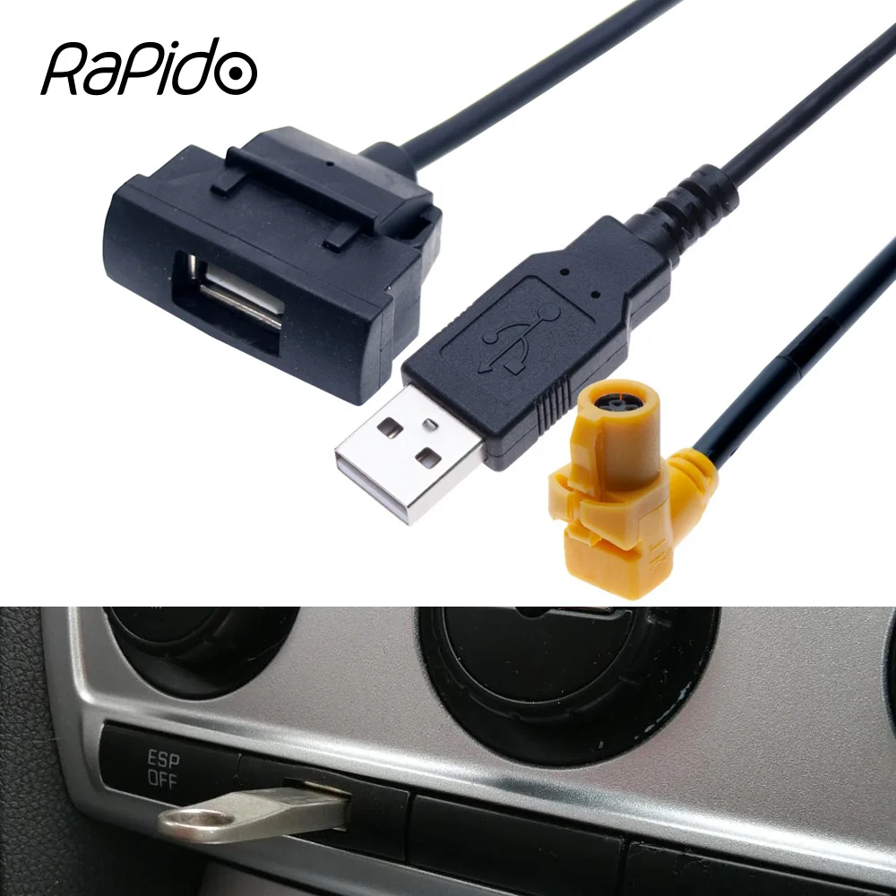 Car RCD510 RNS315 Radio USB Female Male 4Pin Plug Interface Extend Cable Adapter for Skoda Octavia Modify Android Navigation | Автомобили
