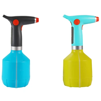 

2 Set 1000Ml USB Rechargeable Electric Spray Bottle Watering Tool for Flower Plant Blue + Black & Blue + Green