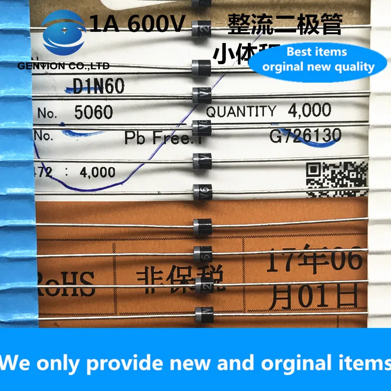 

30 шт., новинка 100%, оригинальная Φ 1A 600V, Япония, импортированная оригинальная 4060 Бриллиантовая печатная плата холодильника, не содержит свинца D1N60
