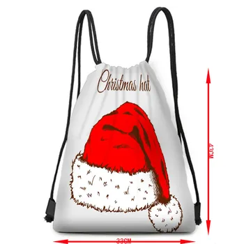 

Christmas storage bag tied polyester drawstring bag portable little red hat bag travel