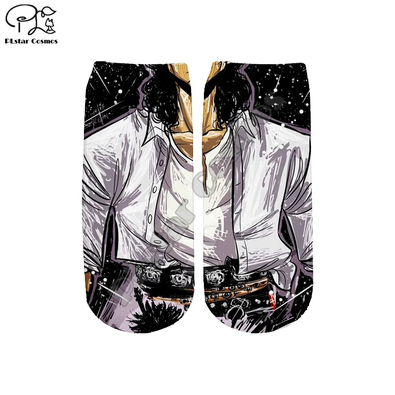PLstar Cosmos Drop shipping Michael Jackson fashion 3DPrint Women/men/boy/girl Harajuku Colorful casual Short Ankle Socks Style3
