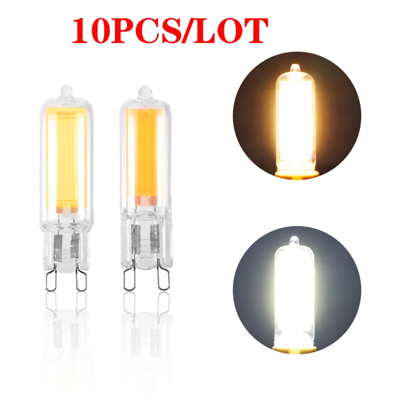 10X Ampoule G9 LED Mini Glass Spotlight No Flicker COB LED G9 6W 9W 12W  220V Chandelier Light Replace Halogen Lamp Bombillas - AliExpress