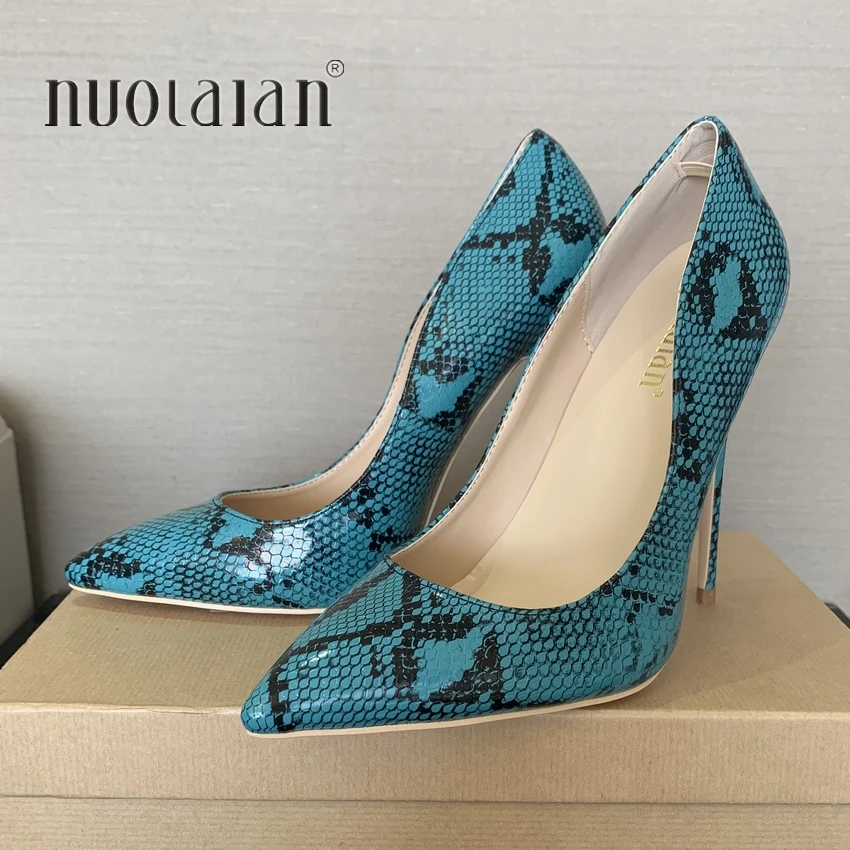 

Fashion Women Shoes Snake Printing Wedding Praty Woman Shoes Sexy Stilettos High Heels 12cm/10cm/8cm Pointed Toe Women Pumps