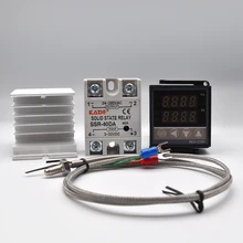 Digital PID Temperature Controller REX-C100 REX C100 thermostat + 40DA SSR Relay+ K Thermocouple 1m Probe RKC