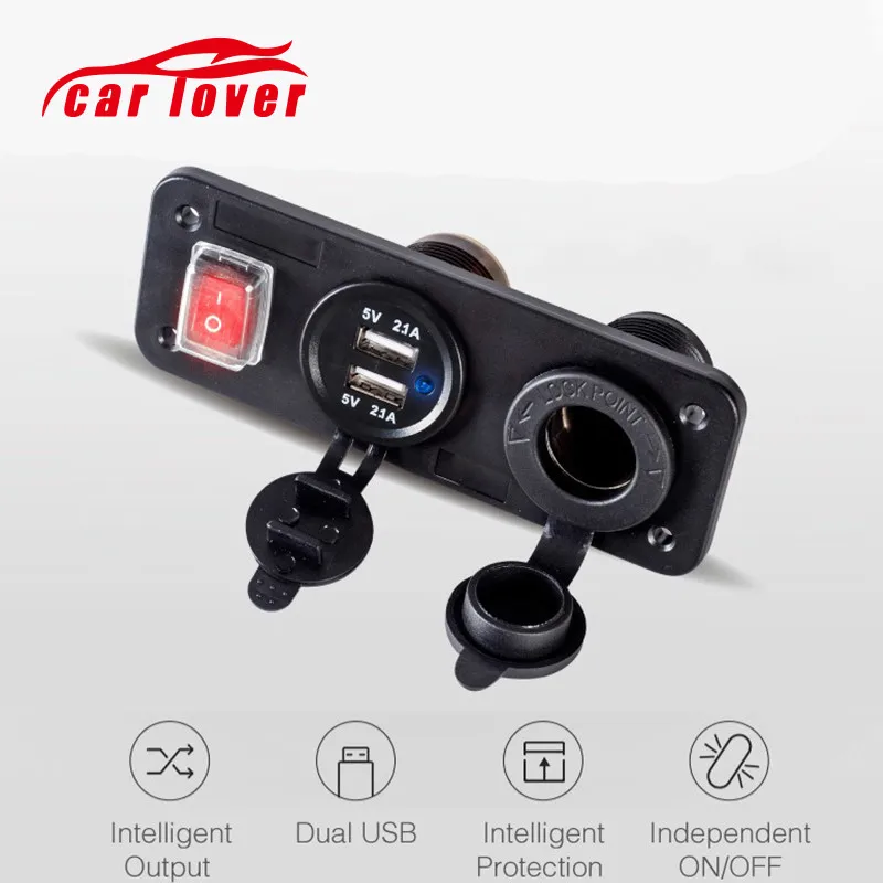 Автомобильное зарядное устройство для мотоцикла 2019 двойной USB адаптер 12 В/24 В