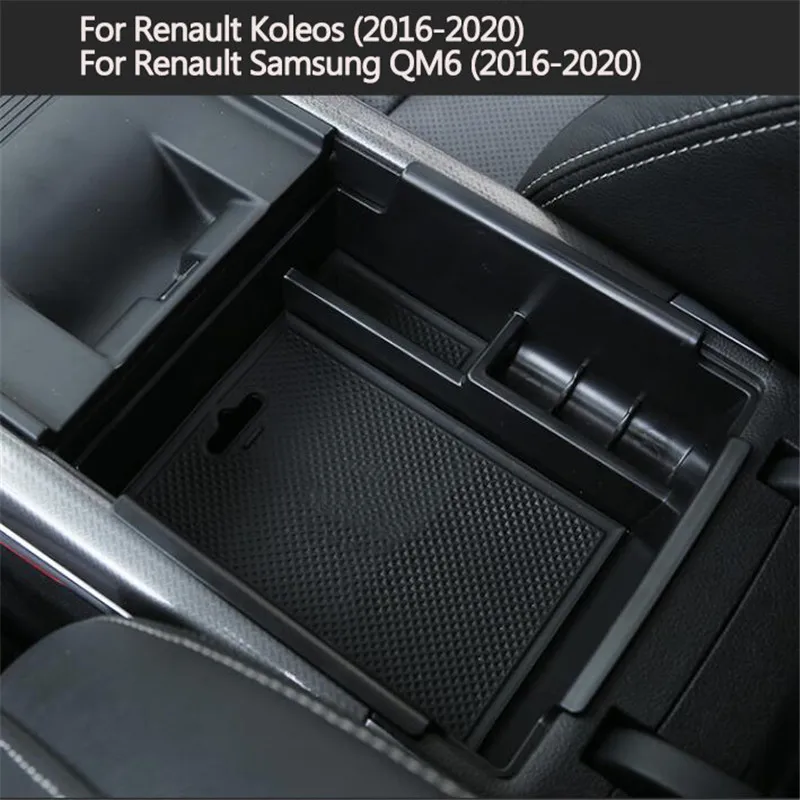 Car Armrest Storage Box For R enault Koleos Center Console Organizer Tray With Anti-Slip Mat,Car Interior Accessories