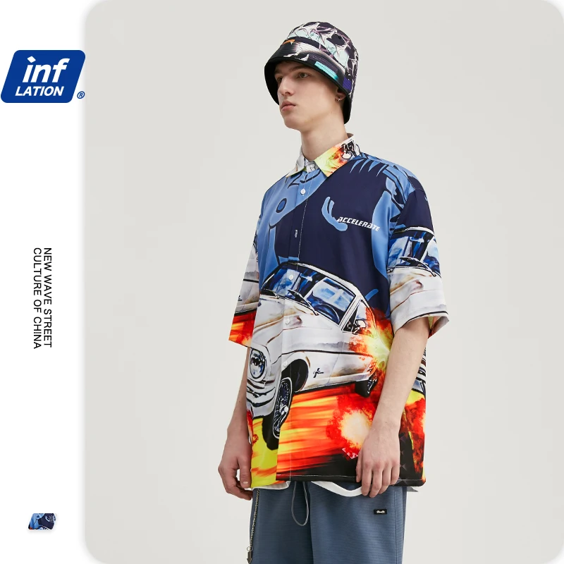 INFLATION Men Fashions Short Sleeve Shirt Camisa Masculina Summer Camisa Hawaiana Hombre Floral Streetwear Men Shirt 2023S20 INFLATION Men Fashions Short Sleeve Shirt Camisa Masculina Summer Camisa Hawaiana Hombre Floral Streetwear Men Shirt 2023S20