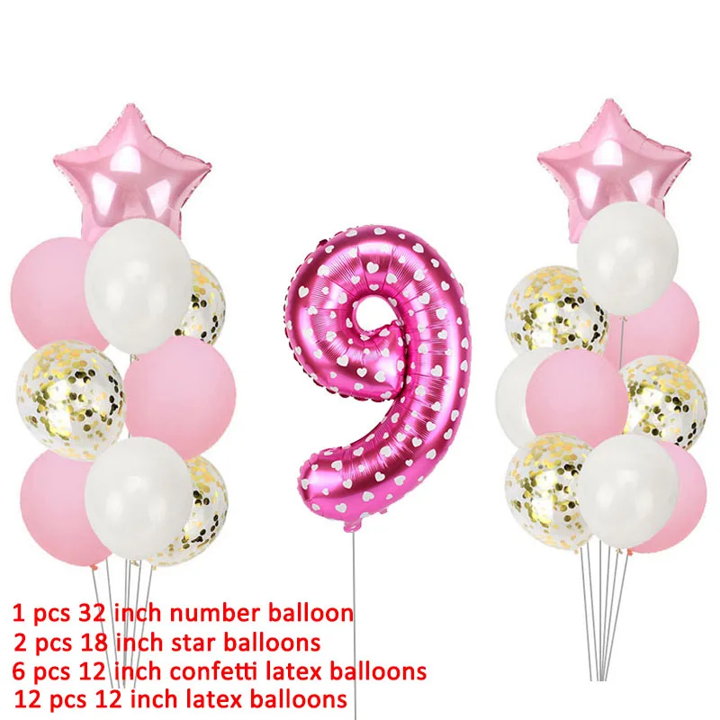 Ballons En Aluminium Numero 9 Decorations De Fete De Joyeux Anniversaire 9 Ans 9e Garcon Et Fille Neuf Fournitures Ballon En Latex Argent Et Bleu Aliexpress