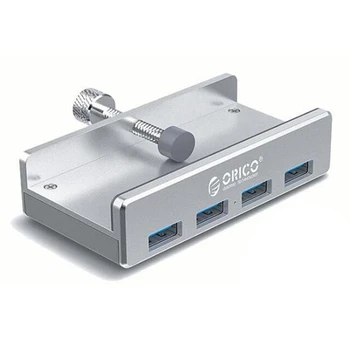 

ORICO Aluminum 4 Ports USB 3.0 Clip Hub with Power Supply High Speed 5GBPS Data Transmission for MAC OS PC (MH4PU-P)