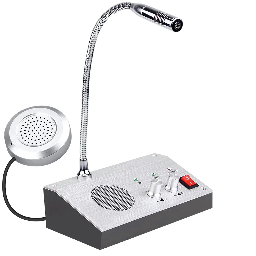

ZDL-9908 Dual Way Window Counter Intercom System Interphone Megaphone For Office Bank pharmacy Office Store hospital Zero Touch