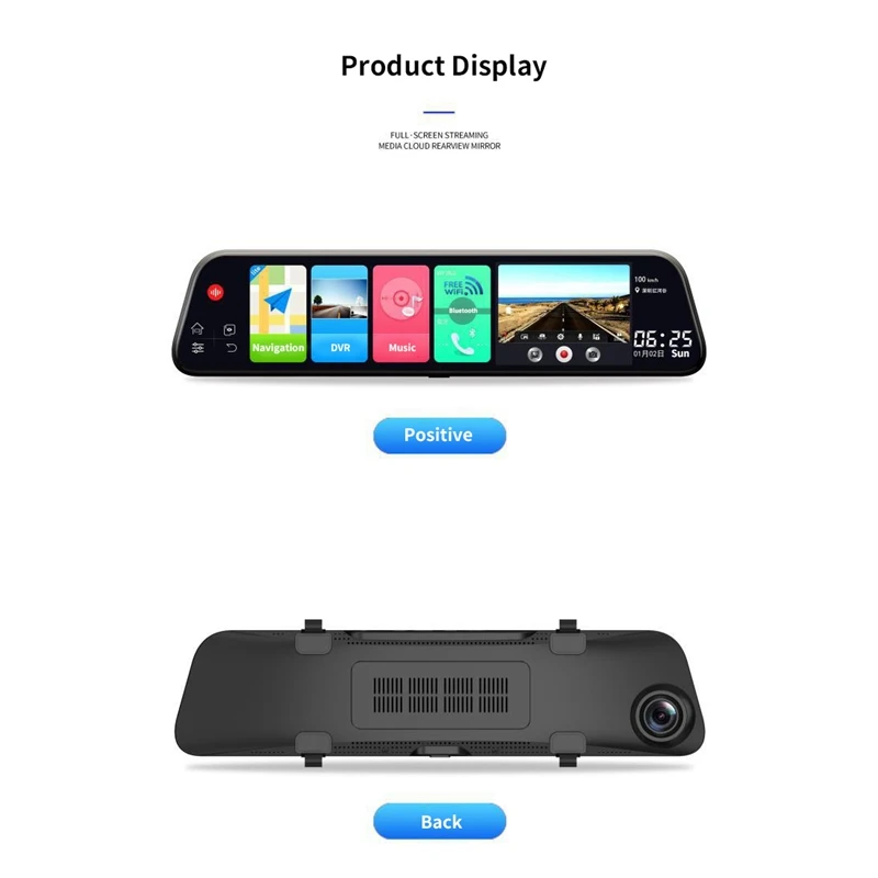 12 дюймов Android 8,1 Adas Dash Cam Автомобильный видеорегистратор Gps Bluetooth навигация Fhd видео рекордер 4G Wifi Dvr зеркало