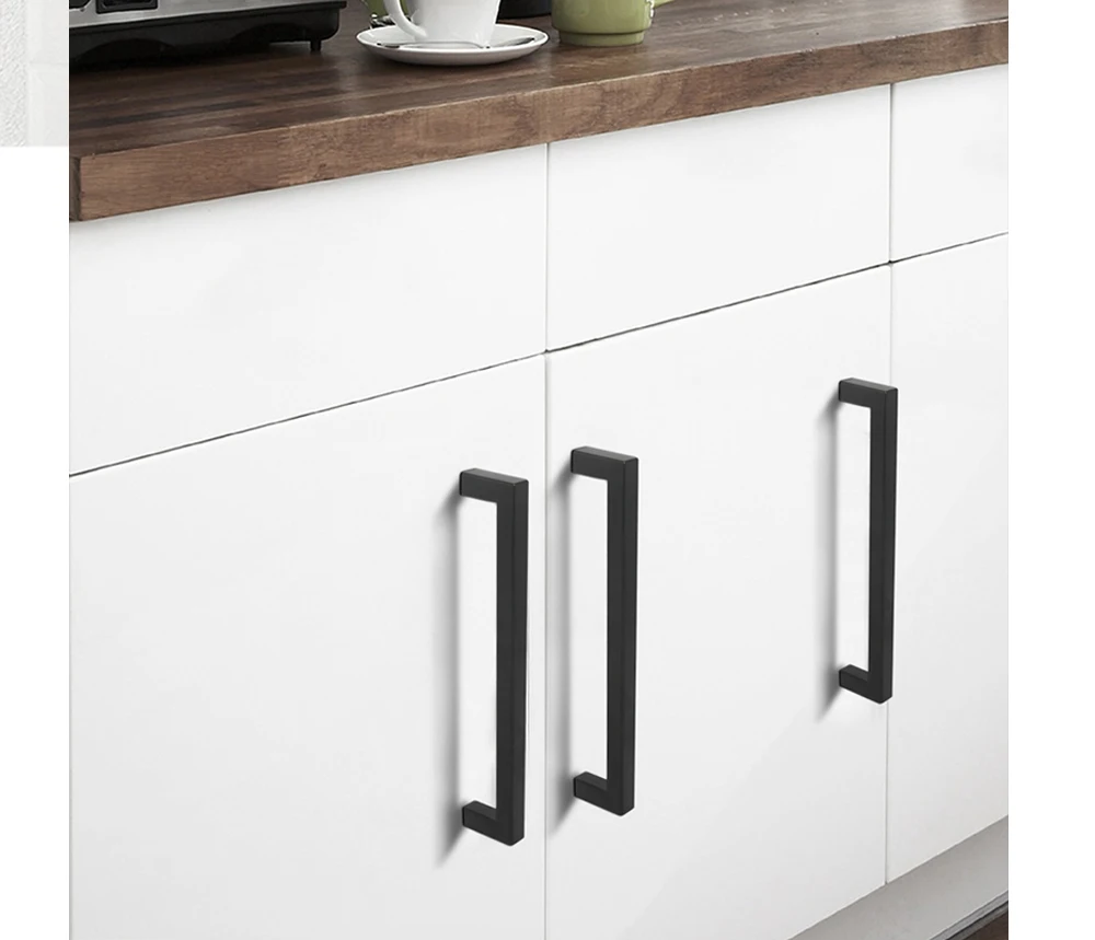 Probrico gabinete negro manijas y perillas cuadrado dorado muebles tira