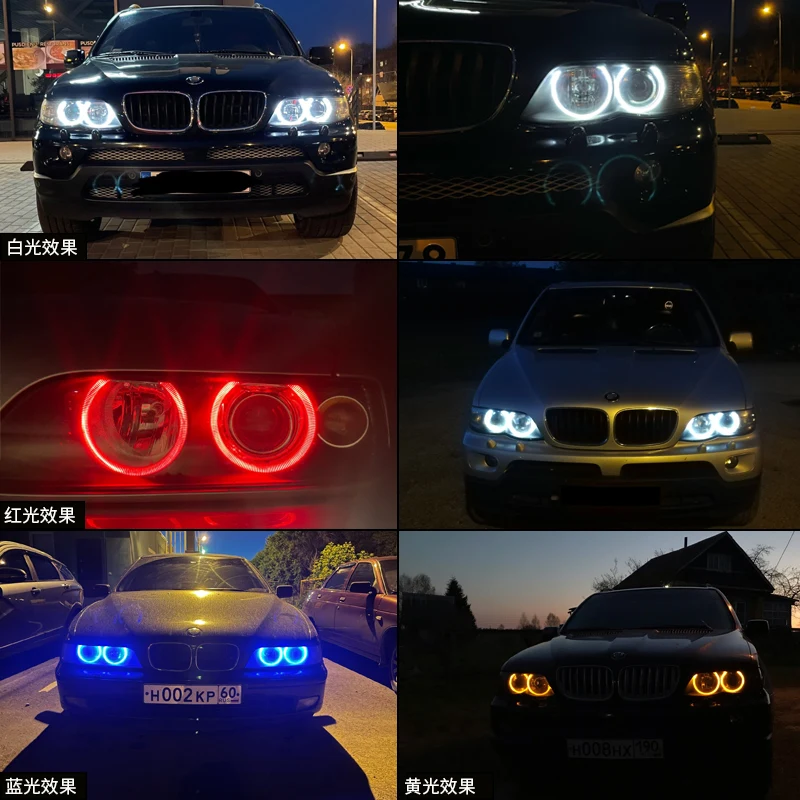 LED Car Angel Eyes Light DRL Day Running Lamps for BMW E39 E53 E60 E61 E63  E64 E65 E66 E87 525i 530i xi 545i M5 Serie 1 5 6 7