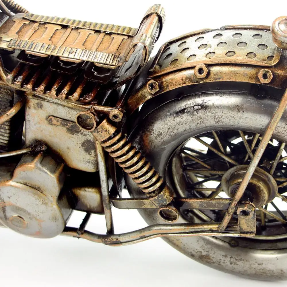 Античная классическая модель мотоцикла Ретро Винтаж кованого металла ремесла для дома/паб/кафе украшения или подарок на день рождения