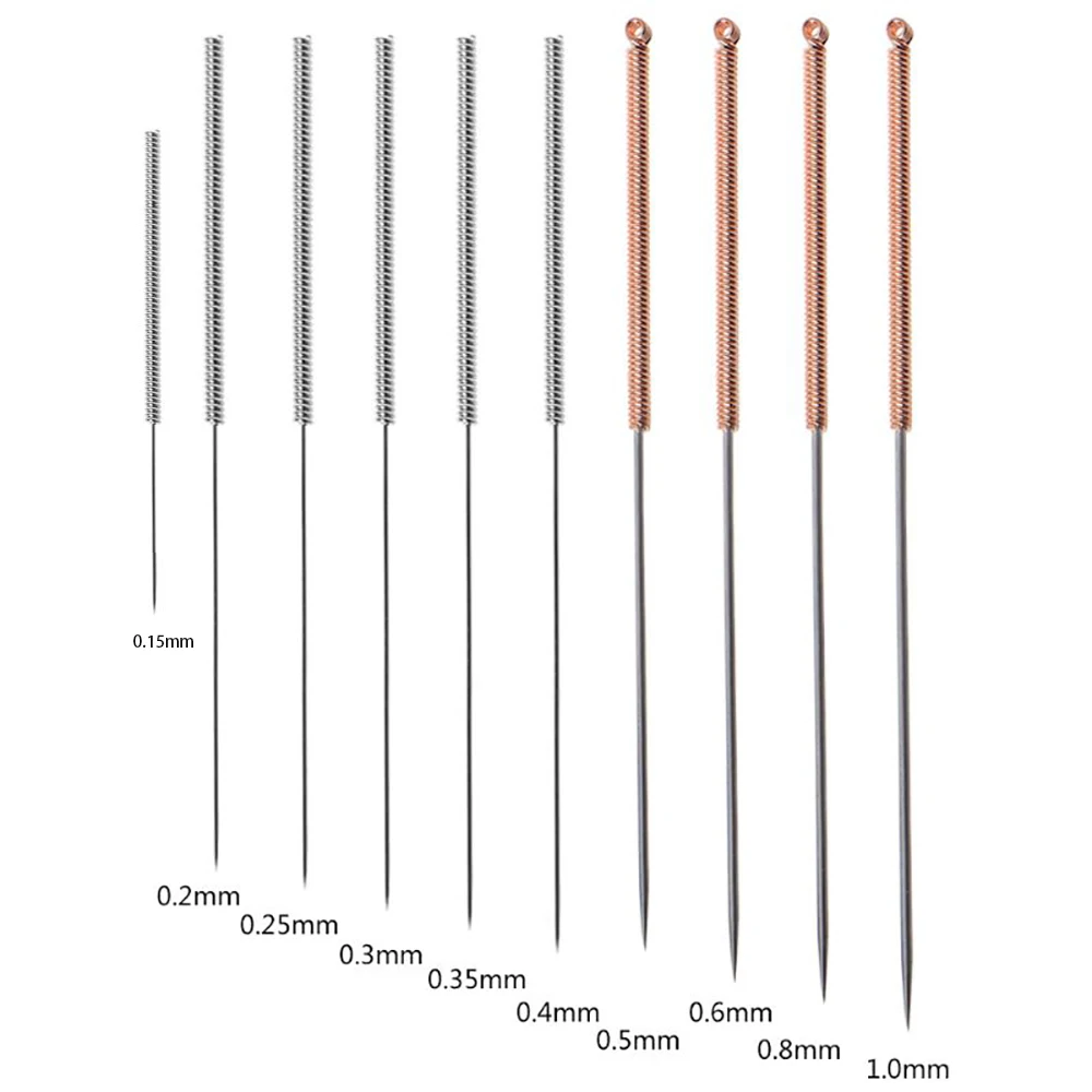 Drill Cleaning Nozzle 10ps Stainless Steel Cleaning Needle Nozzle for Drills 0.2/0.3/0.4/0.5/0.6-1.2mm PCB Drill Bit 3D Printer Parts
