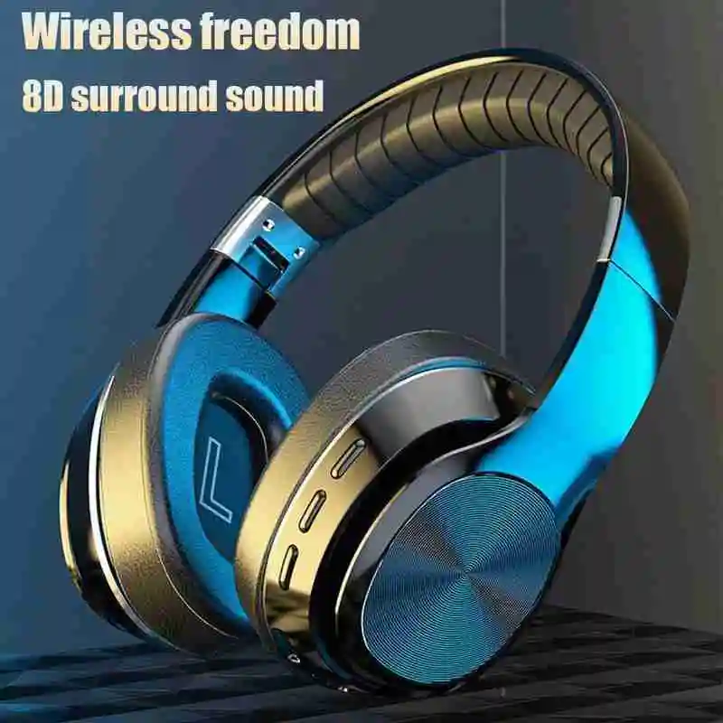 Hifi Wireless Bluetooth 5 0 Headset Stereo Subwoofer Bluetooth Headset Wireless Wired Headset with Microphone Support TF Card