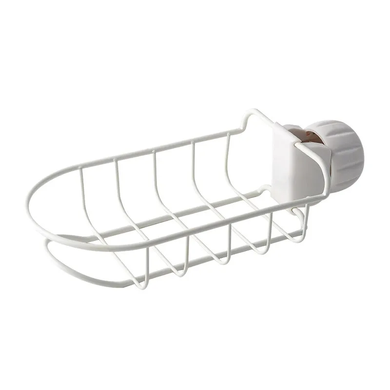 Полые полки для ванной комнаты аксессуары для дома железная раковина подвесной Дырокол кран для хранения сливной стеллаж для хранения Органайзер для кухни бесплатно - Цвет: WHITE