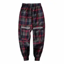 Осенние спортивные брюки мужские брюки длиной до щиколотки Длинные повседневные спортивные брюки облегающая в клетку штаны для бега Штаны для уличного бега