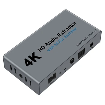 

4K 30Hz Extractor 2X1 Switcher Support Spdif 3.5mm Stereo Converter for VCR