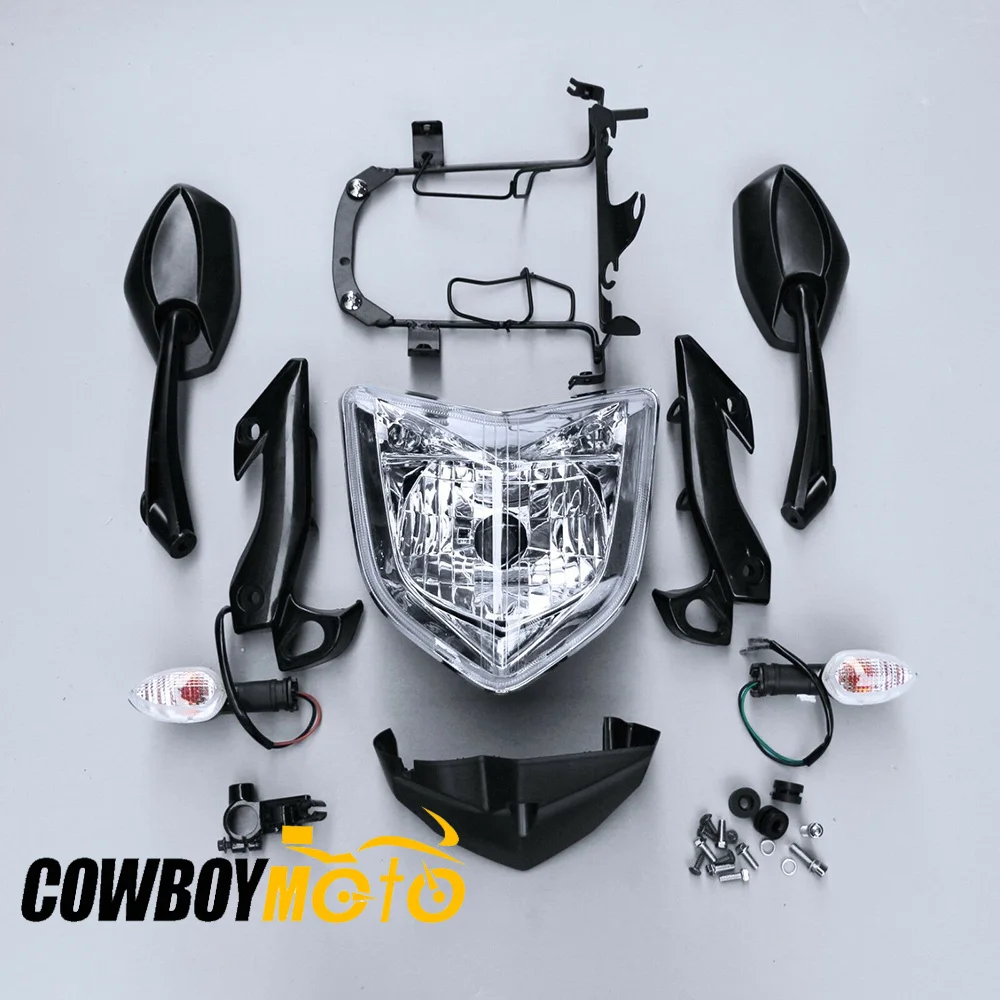

For 06-09 YAMAHA FZ1N 2006 2007-2009 Motorcycle Headlight Set Headlamp Bracket Speedometer Bottom Back Cover Rear View Mirrors