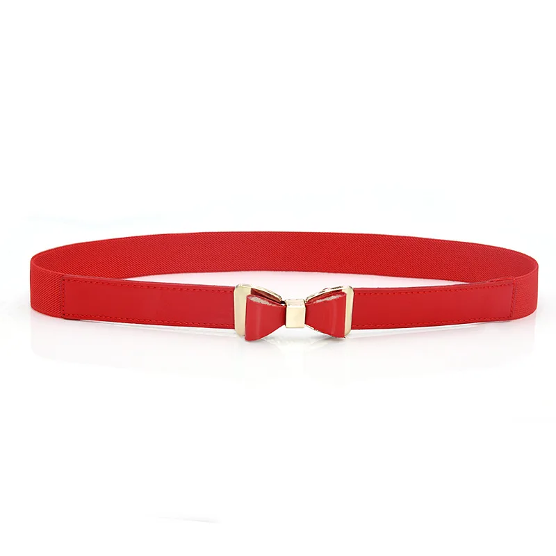 

Korean Version of The Elastic Black Girdle Decoration Fashion Simple Bow Lady Elastic Thin Waistband