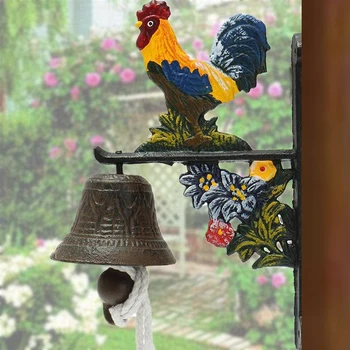 

Nordic Style Vintage Metal Iron Door Bell Wall Mounted Welcome Cast Wireless DoorBell Porch Garden Decoration